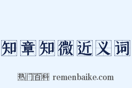 知章知微近义词是什么意思的图片